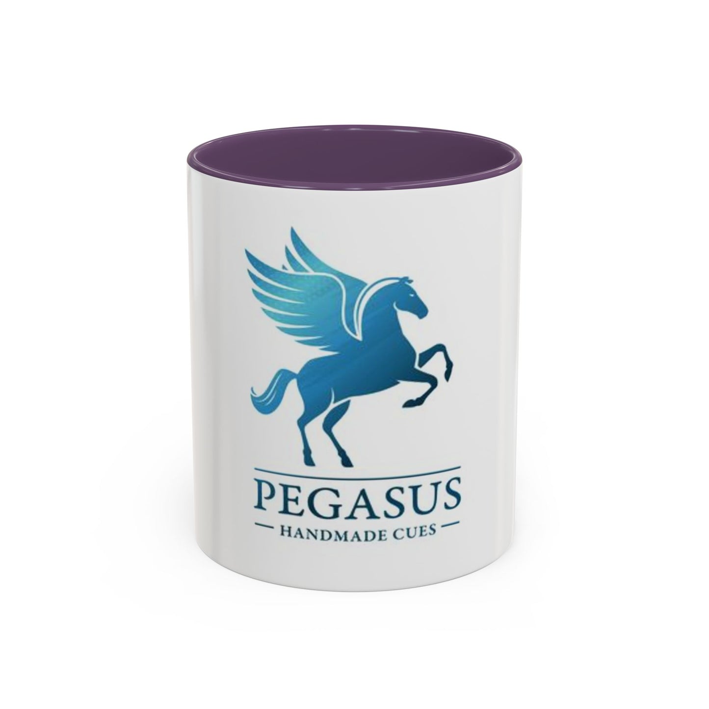 Pegasus Handmade Cues Accent Coffee Mug – Blue Winged Horse Logo (11oz)