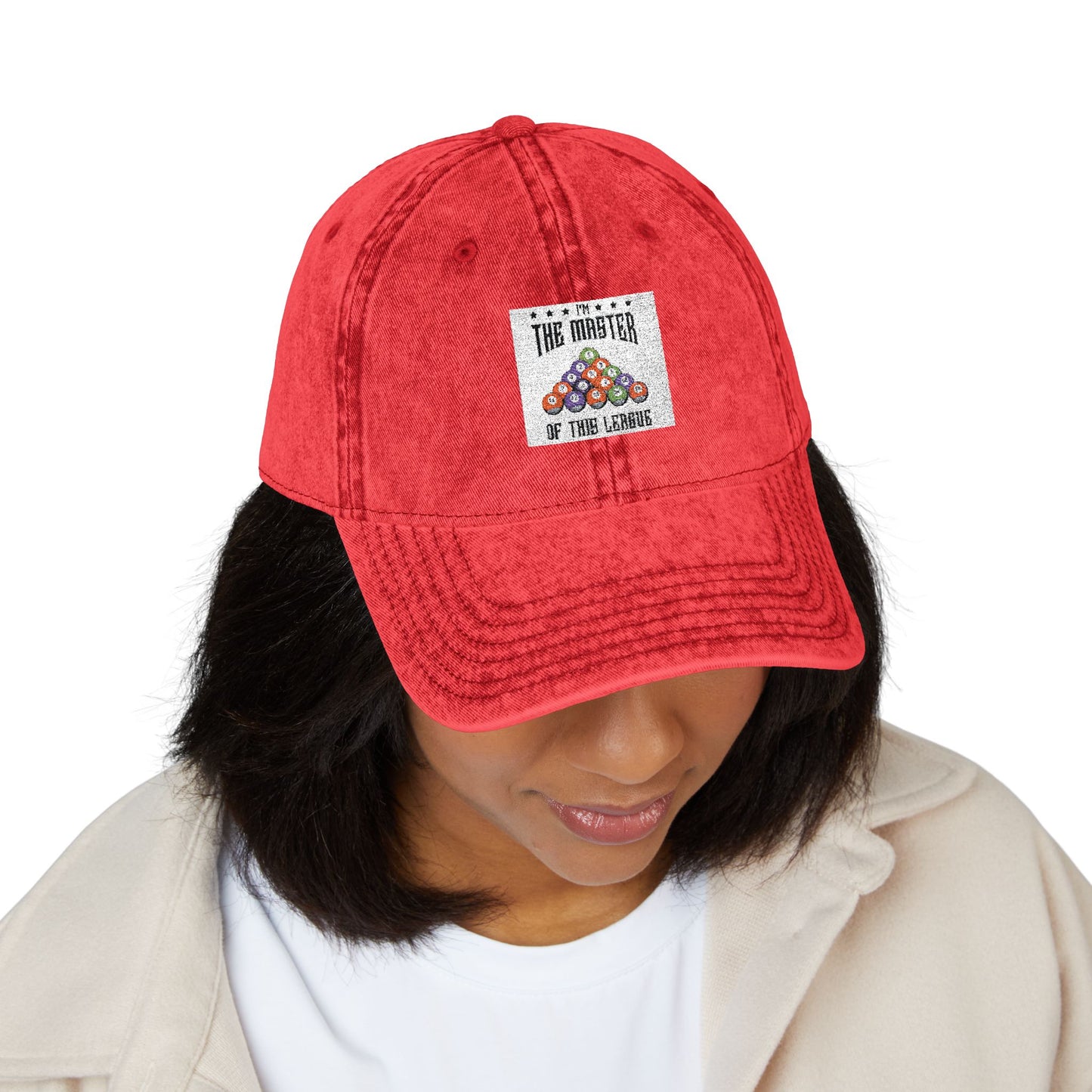 Vintage Embroidered Cap — Retro Patch Pool Balls Design