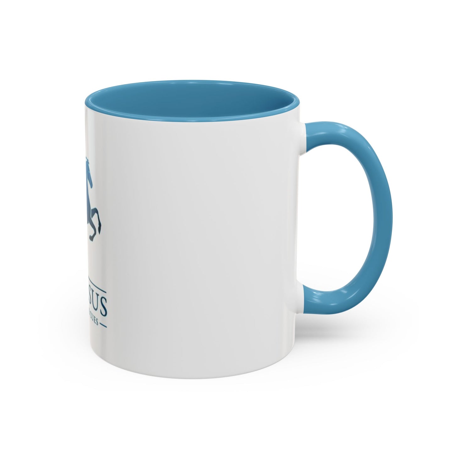 Pegasus Handmade Cues Accent Coffee Mug – Blue Winged Horse Logo (11oz)