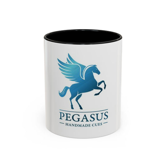 Pegasus Handmade Cues Accent Coffee Mug – Blue Winged Horse Logo (11oz)