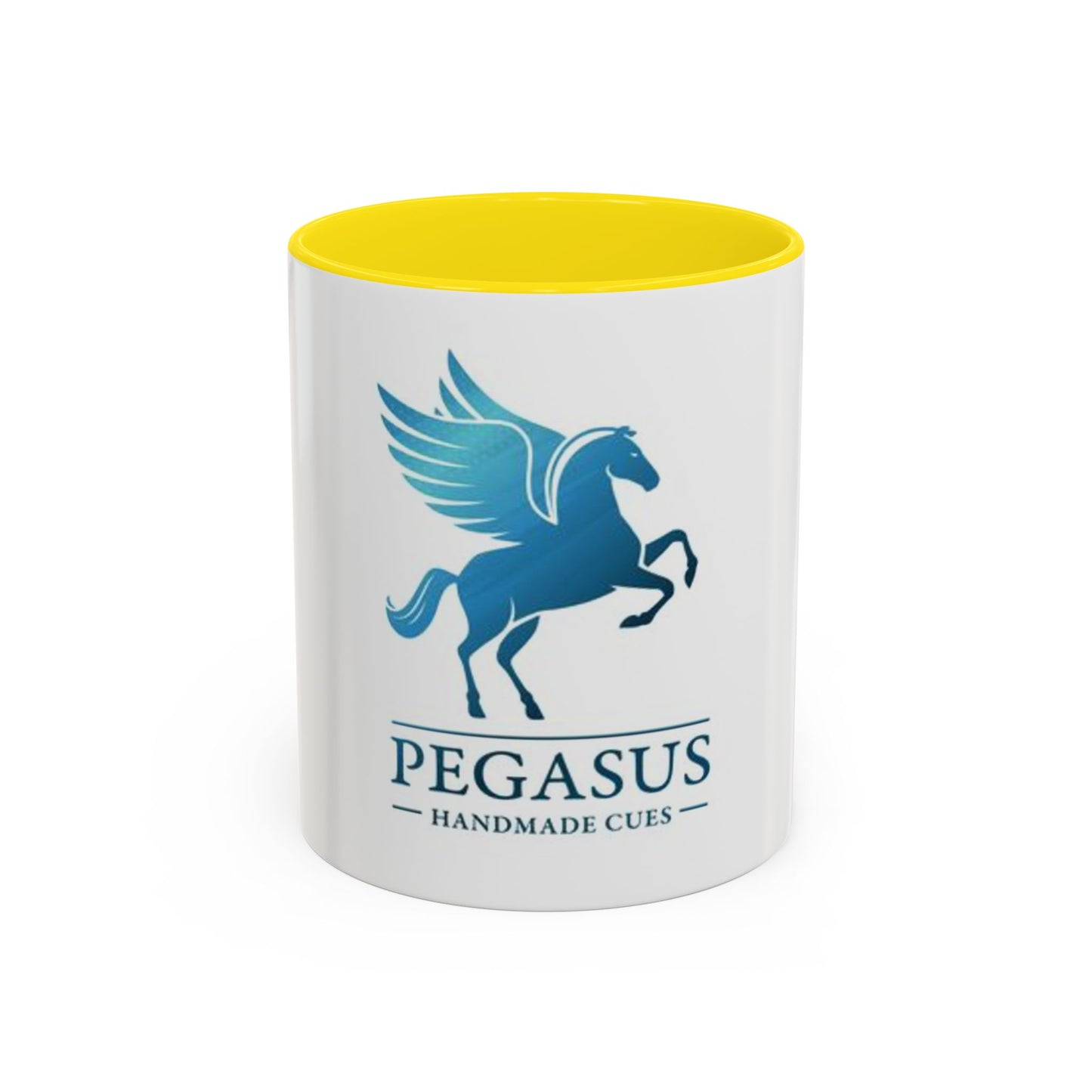 Pegasus Handmade Cues Accent Coffee Mug – Blue Winged Horse Logo (11oz)