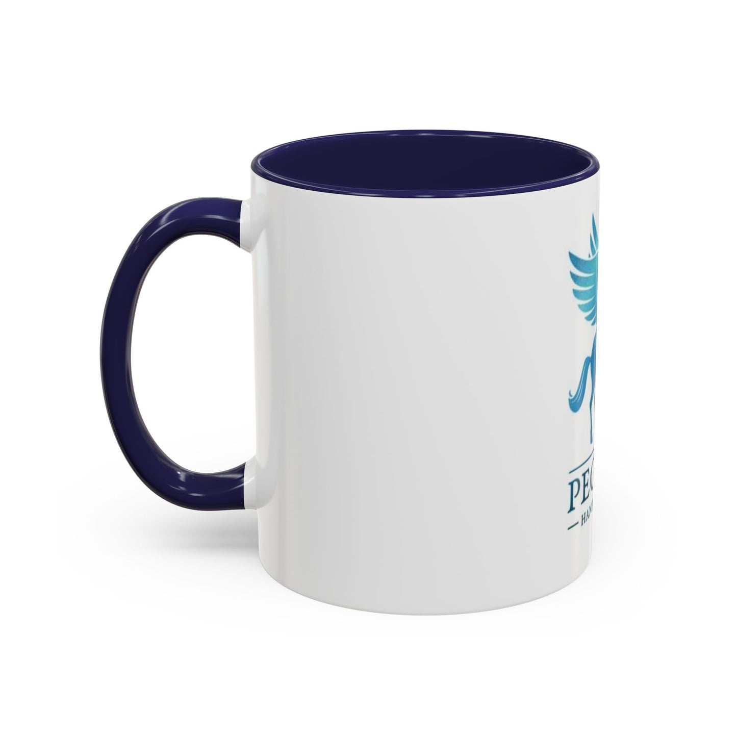 Pegasus Handmade Cues Accent Coffee Mug – Blue Winged Horse Logo (11oz)