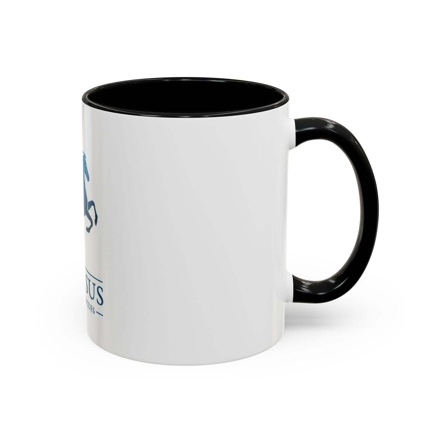 Pegasus Handmade Cues Accent Coffee Mug – Blue Winged Horse Logo (11oz)