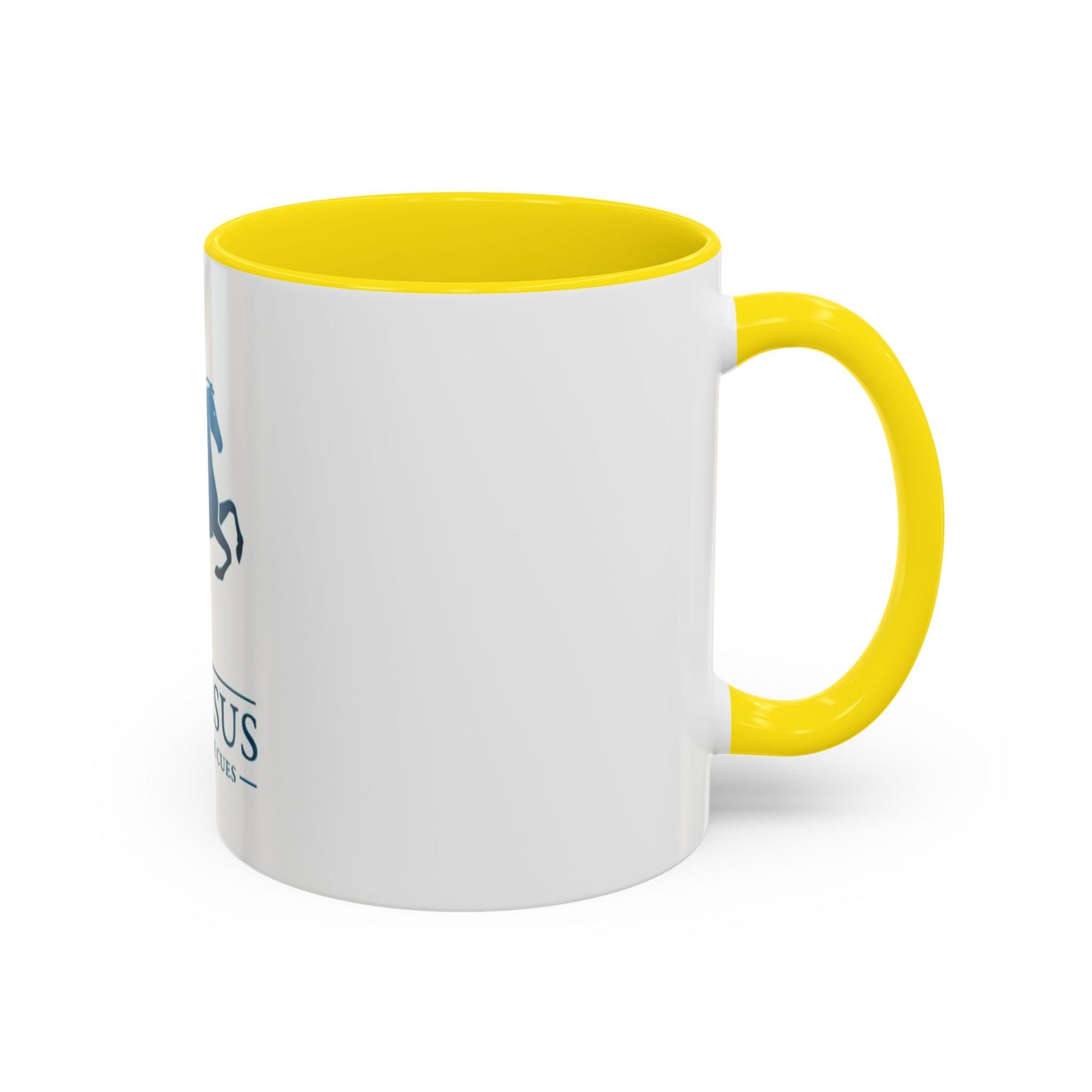 Pegasus Handmade Cues Accent Coffee Mug – Blue Winged Horse Logo (11oz)