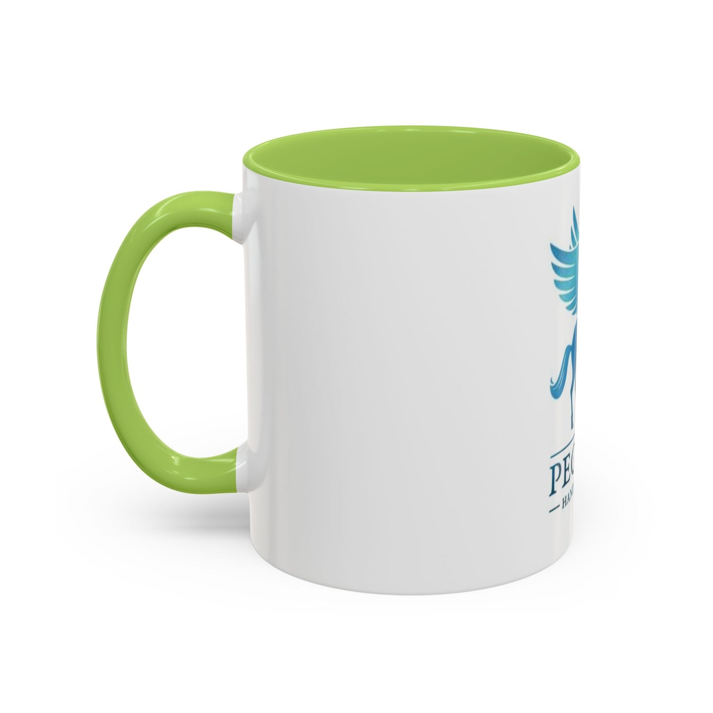Pegasus Handmade Cues Accent Coffee Mug – Blue Winged Horse Logo (11oz)