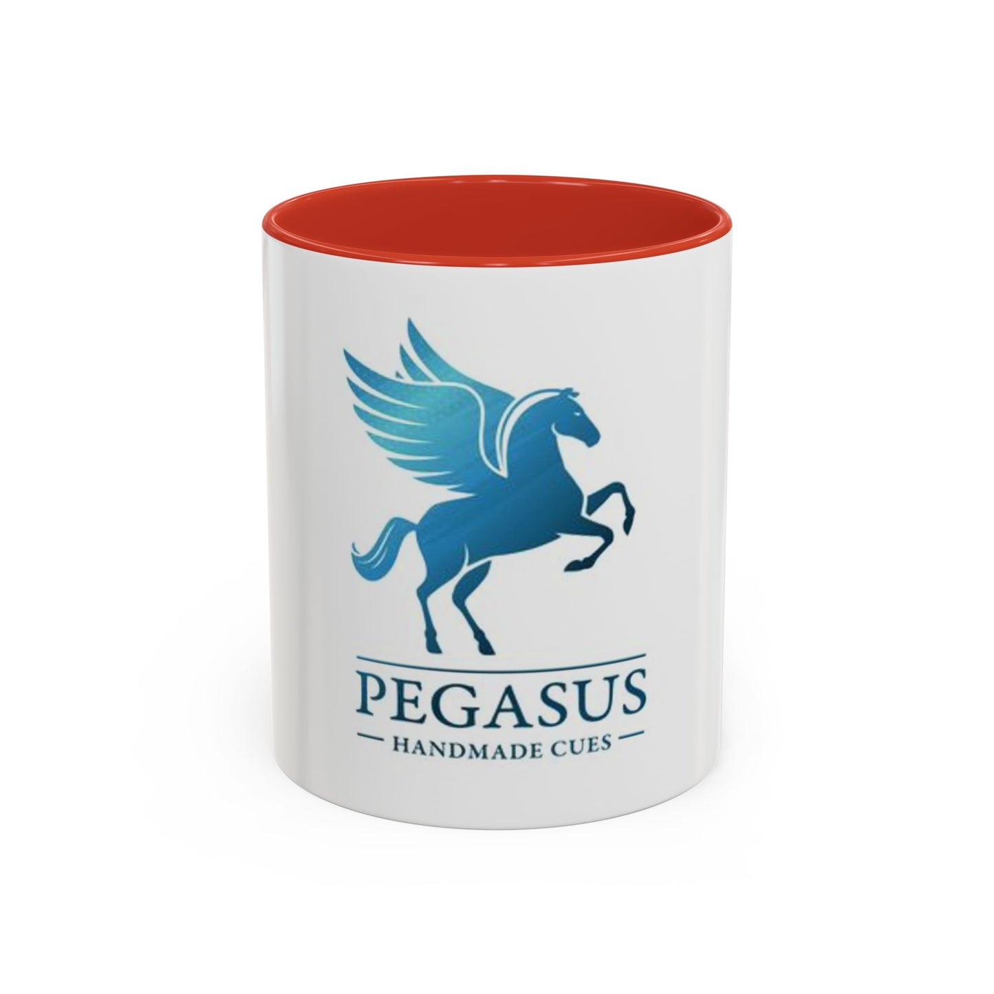 Pegasus Handmade Cues Accent Coffee Mug – Blue Winged Horse Logo (11oz)