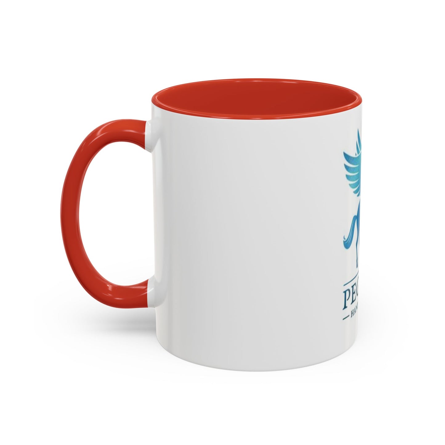 Pegasus Handmade Cues Accent Coffee Mug – Blue Winged Horse Logo (11oz)