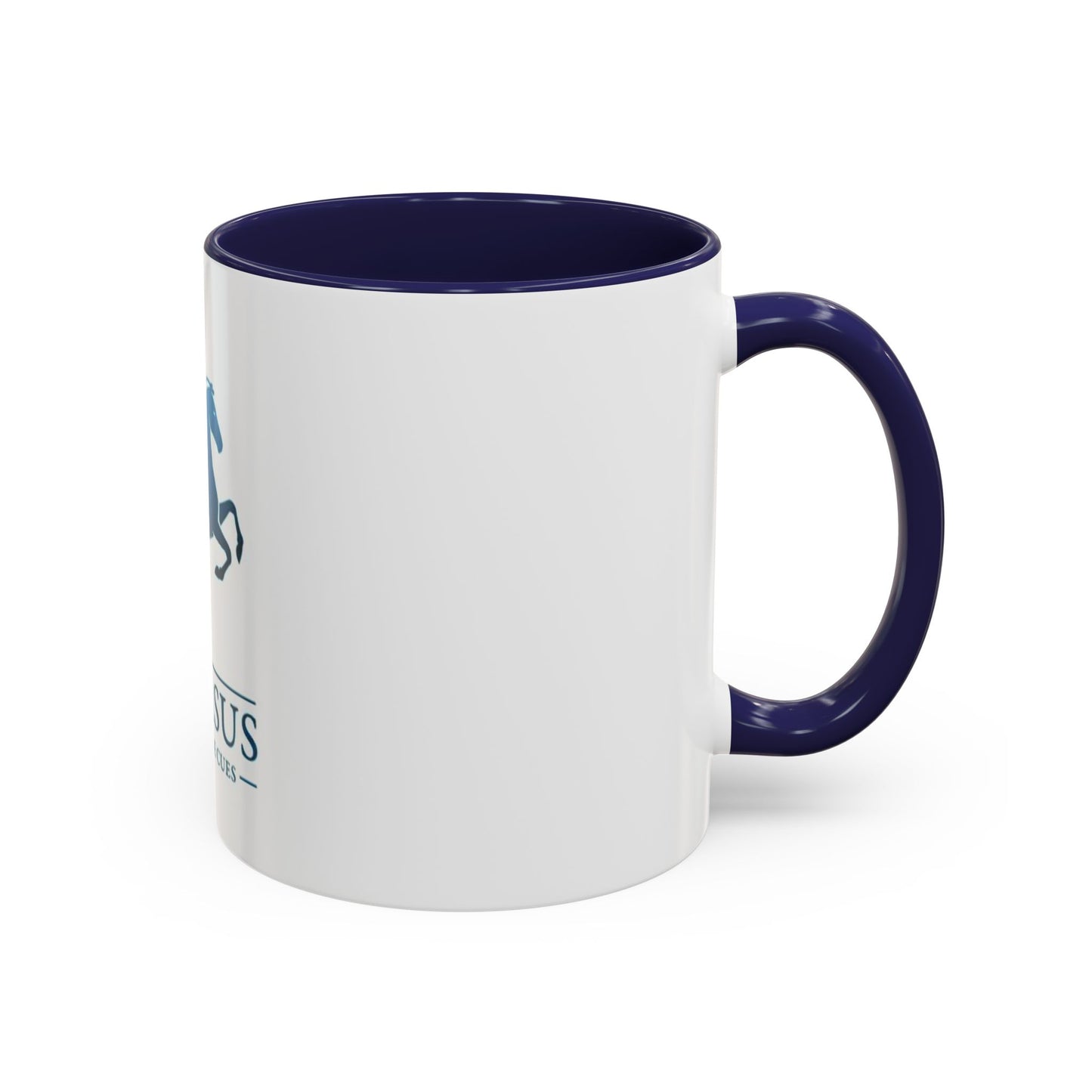 Pegasus Handmade Cues Accent Coffee Mug – Blue Winged Horse Logo (11oz)