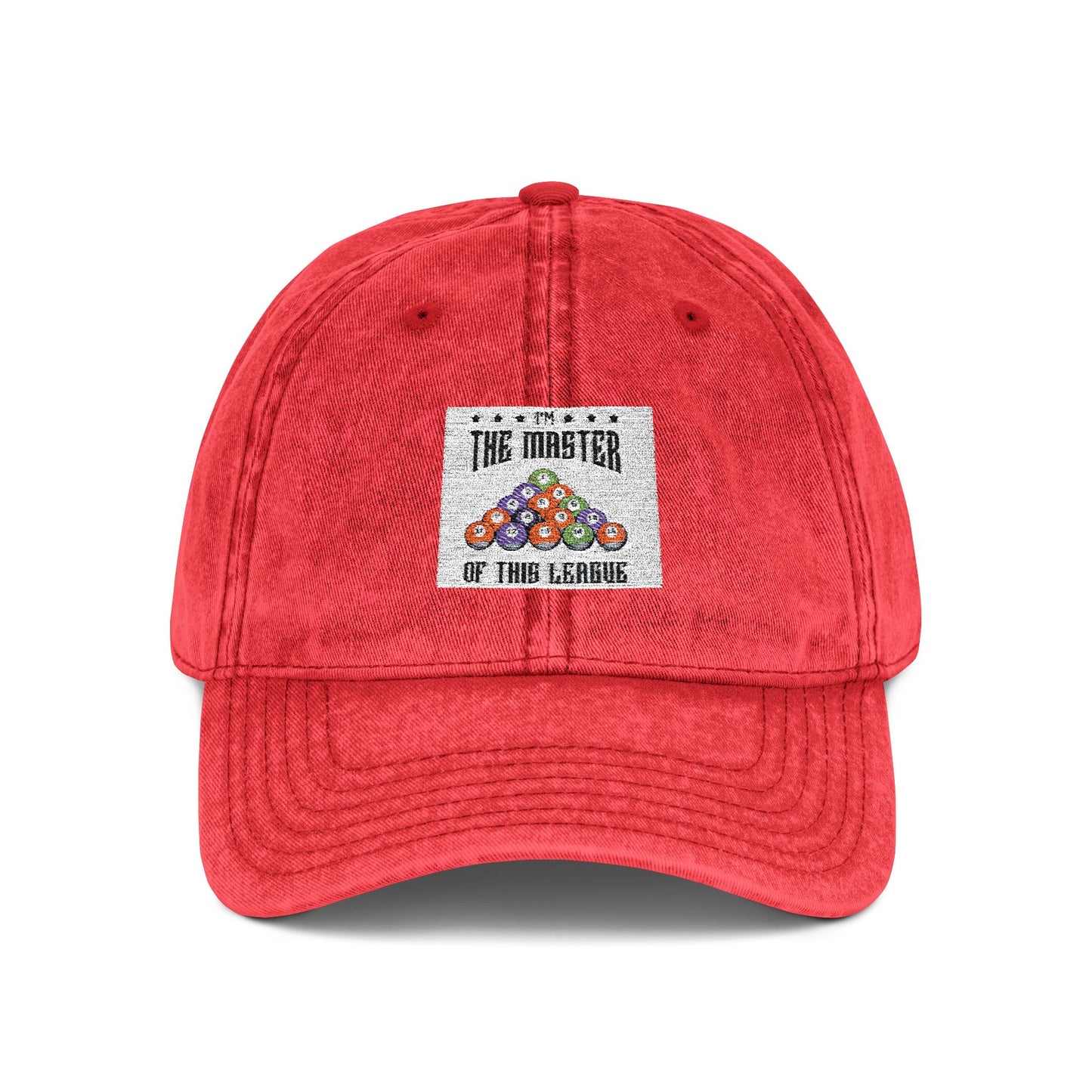 Vintage Embroidered Cap — Retro Patch Pool Balls Design