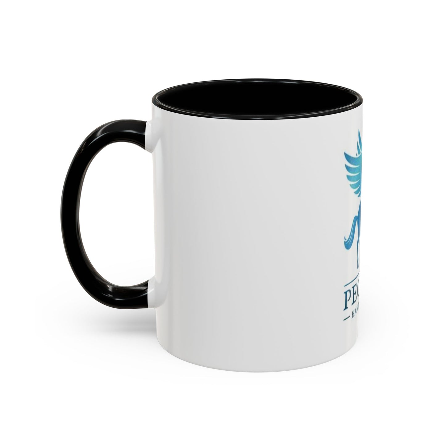 Pegasus Handmade Cues Accent Coffee Mug – Blue Winged Horse Logo (11oz)