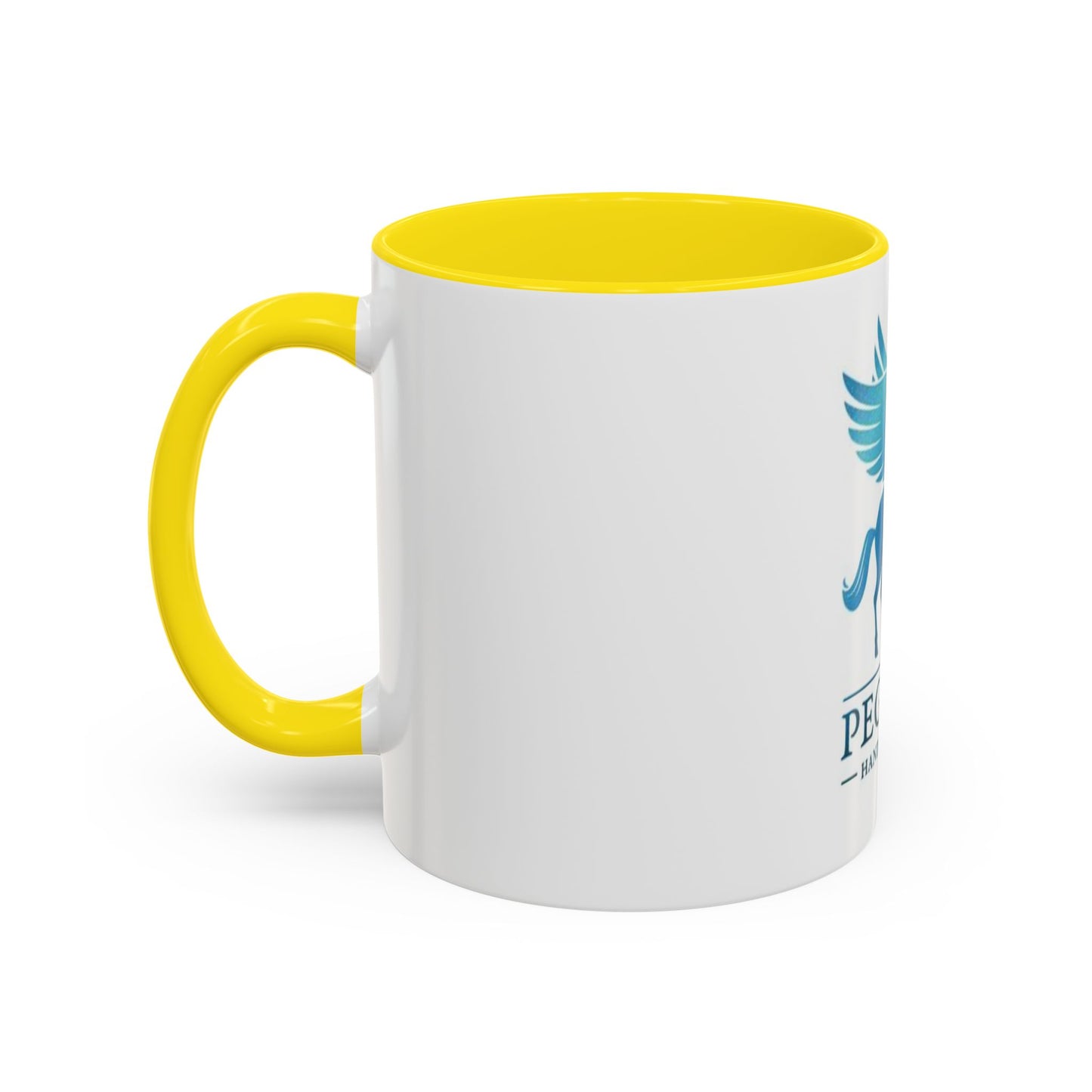 Pegasus Handmade Cues Accent Coffee Mug – Blue Winged Horse Logo (11oz)