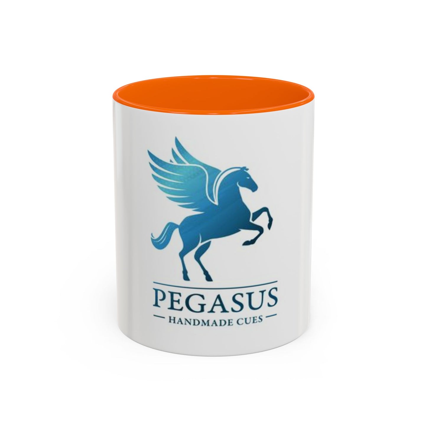 Pegasus Handmade Cues Accent Coffee Mug – Blue Winged Horse Logo (11oz)