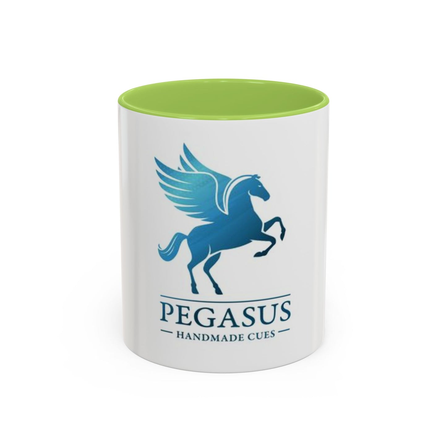 Pegasus Handmade Cues Accent Coffee Mug – Blue Winged Horse Logo (11oz)