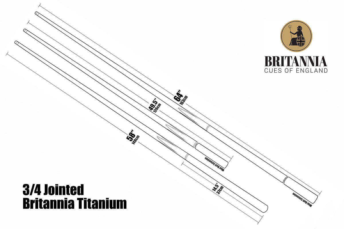 Britannia 3/4 Hellfire Titanium Snooker Cue